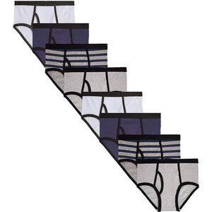 MALLARY BY MATTHEW Boys 100% Cotton Briefs Underwear (8 Pack) Black/White Briefs